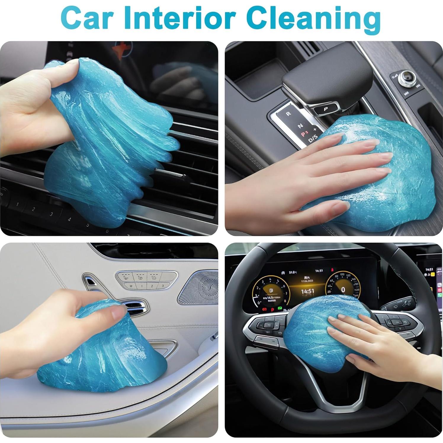 Gel de limpieza para automóviles FiveJoy 200g reutilizable azul