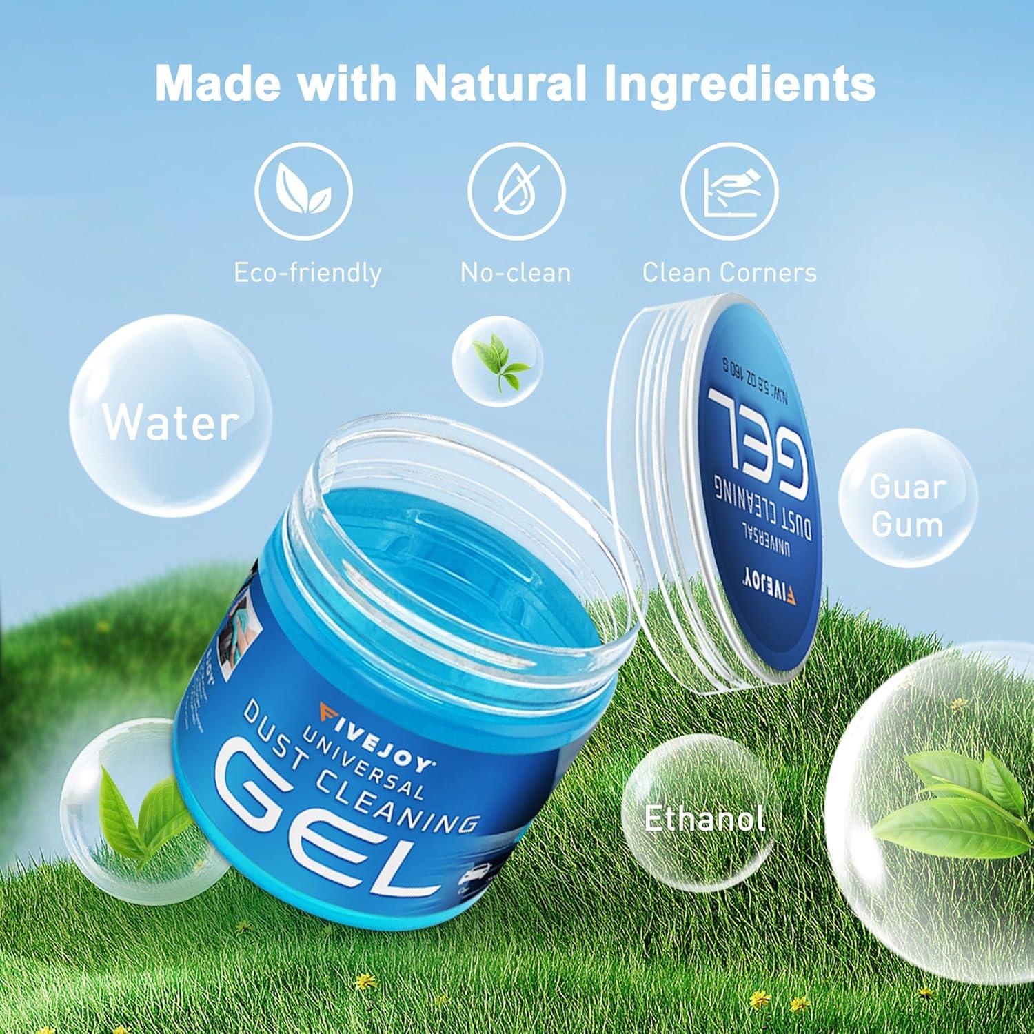 Gel de limpieza para automóviles FiveJoy 200g reutilizable azul