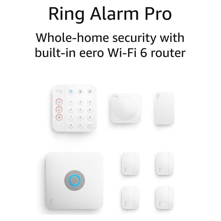 Kit de Alarma Pro Ring 8 Piezas con Wi-Fi 6 Integrado