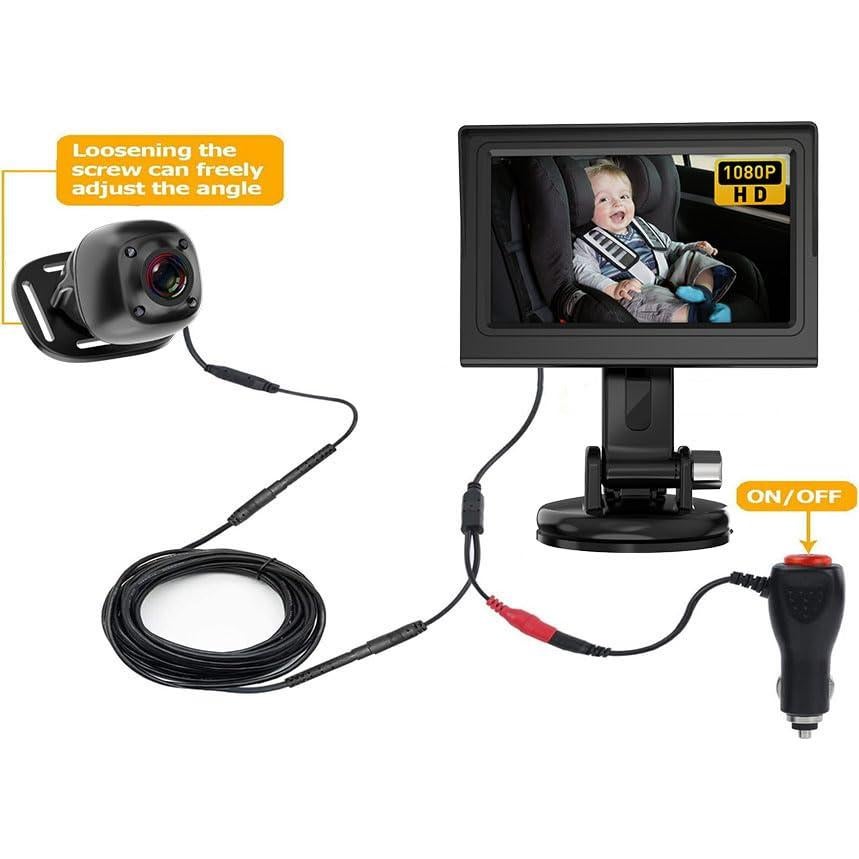 Cámara de Monitor para Bebés en Auto BM200 - Pantalla 4.3" HD