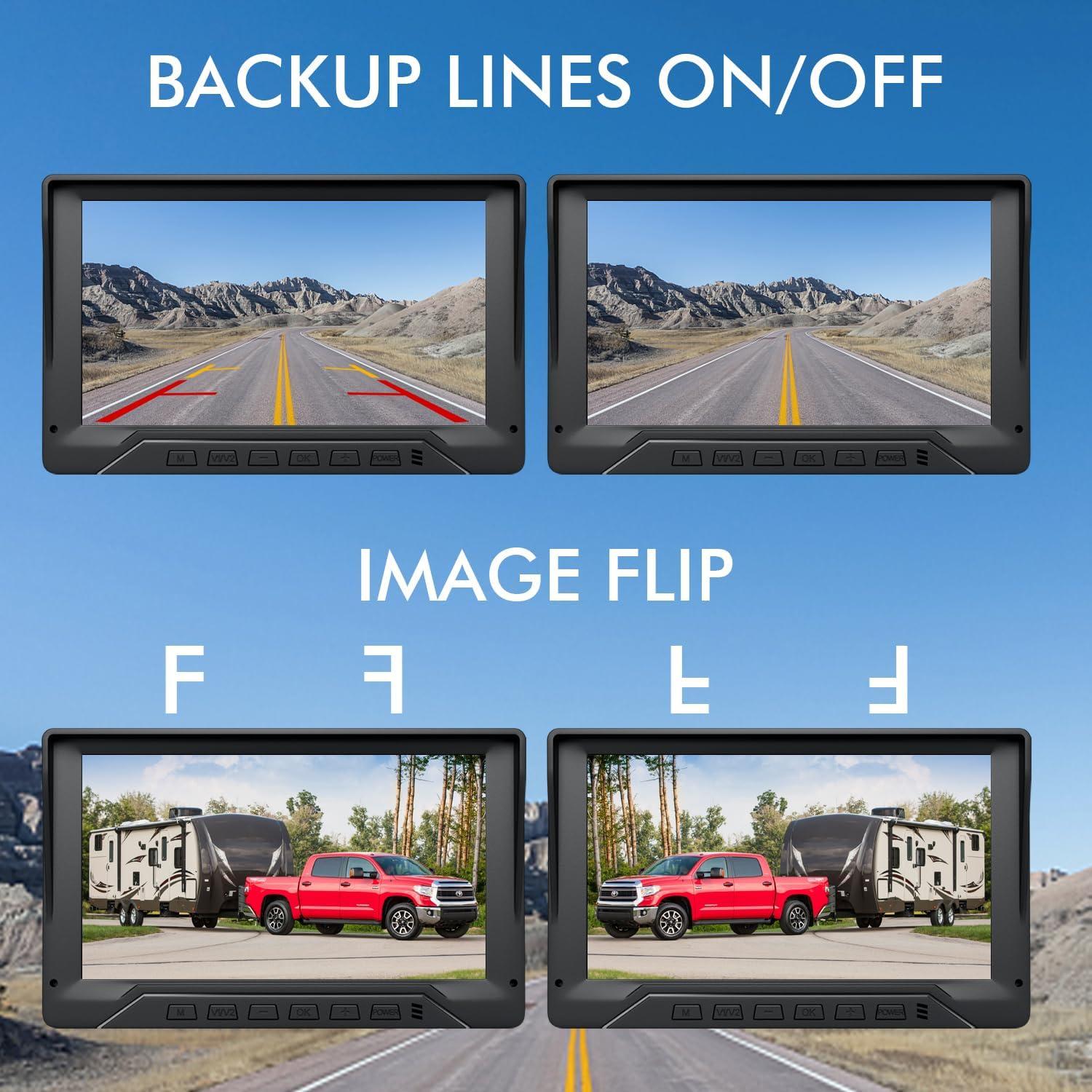 Cámara de Respaldo FEISIKE 7" 1080P HD con Visión Nocturna