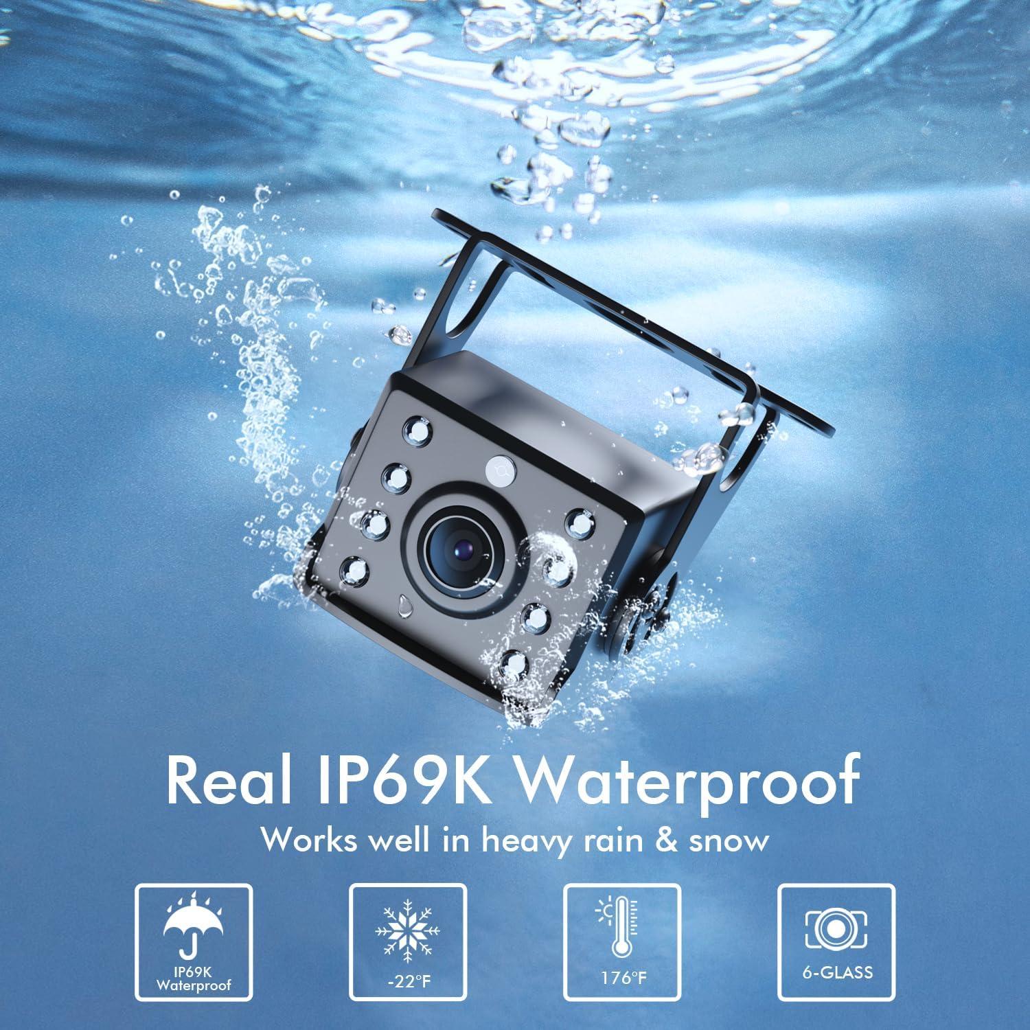 Cámara de Respaldo FEISIKE 7" 1080P HD con Visión Nocturna