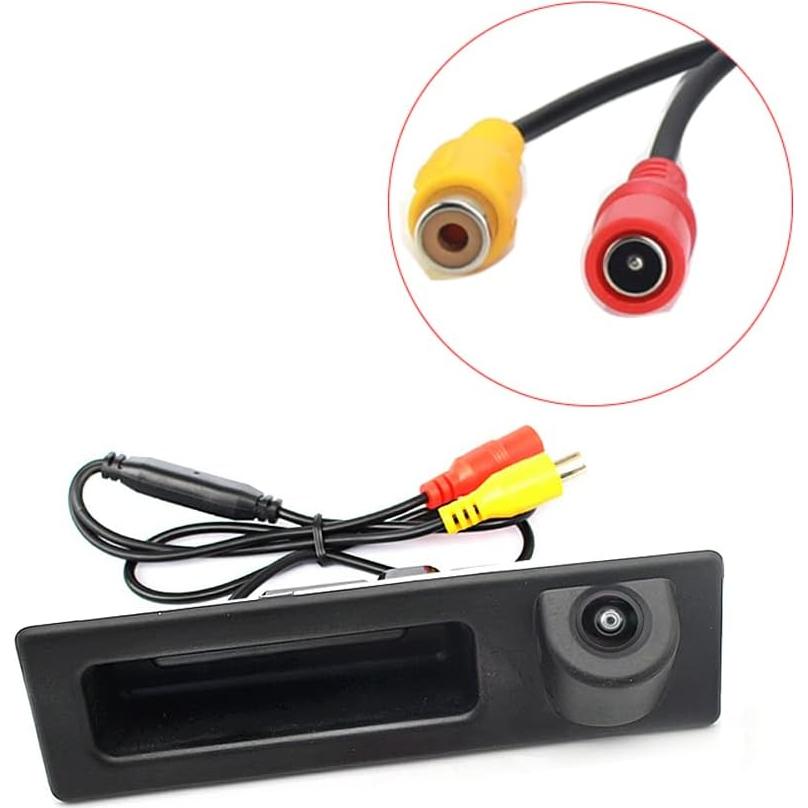 Vlicevrn CCD Car Rear View Camera Trunk Handle with Fish Eye Lens Night Vision Backup Parking Camera Waterproof IP68 Vehicle Camera for BMW 3 F30 F31 F34 / 330D Touring / X3 F25 F35 / 5 F10 F11 F07