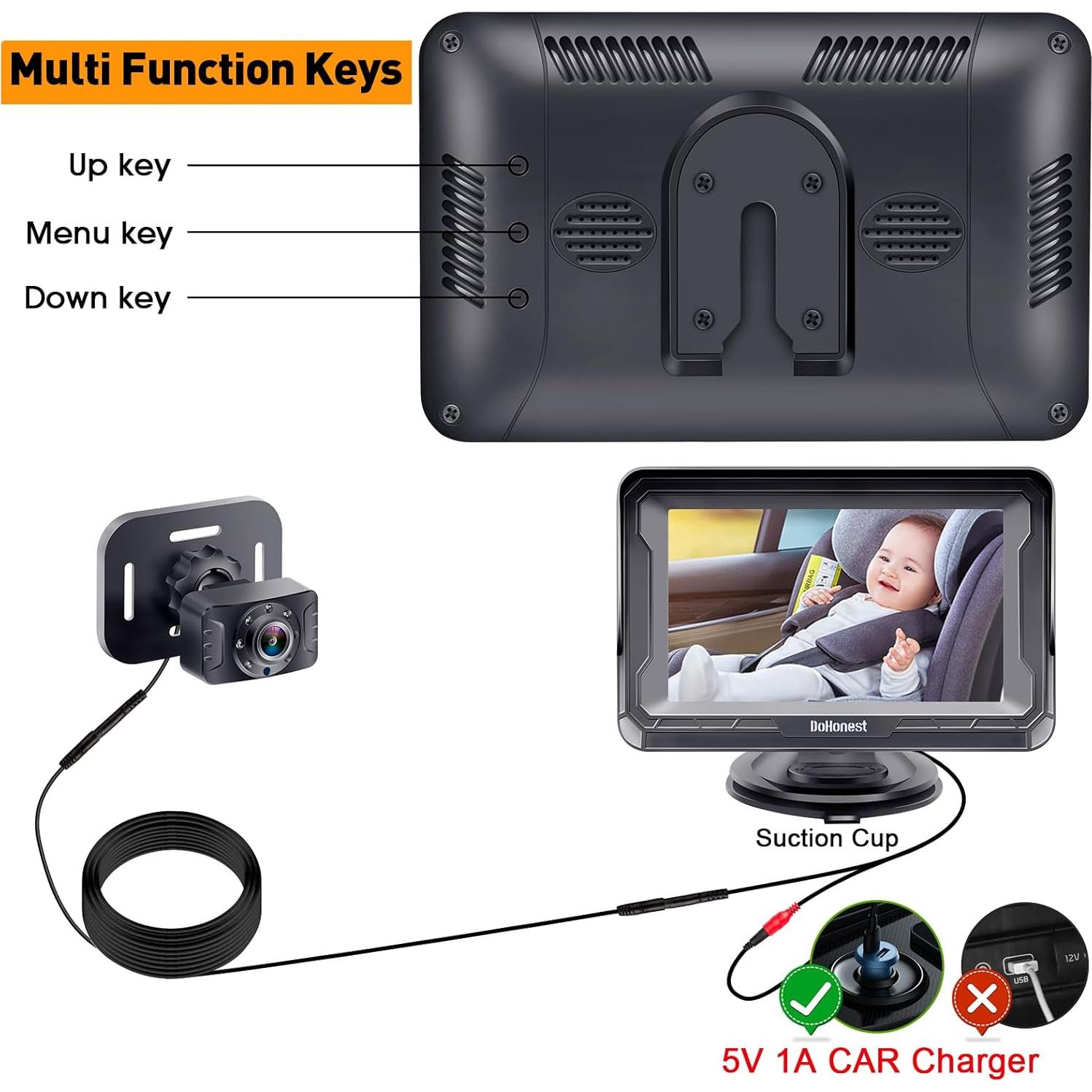 Cámara de Coche para Bebés DoHonest 1080P HD con Visión Nocturna