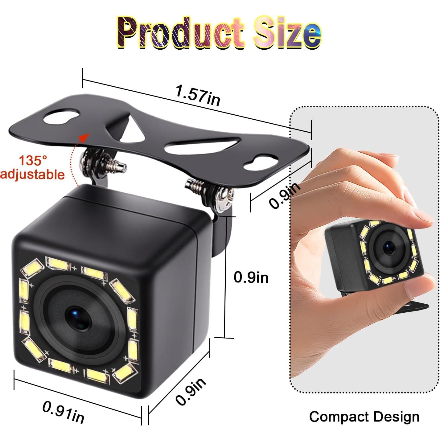 Cámara de Respaldo Impermeable Adehoei 12 LED HD Universal