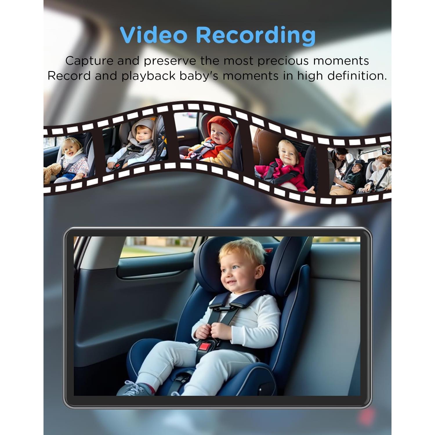 Cámara de Coche para Bebés ZGZUXO T6 con Pantalla 7" HD