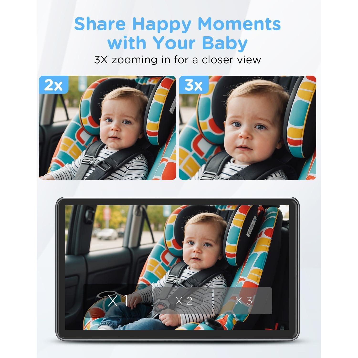 Cámara de Coche para Bebés ZGZUXO T6 con Pantalla 7" HD