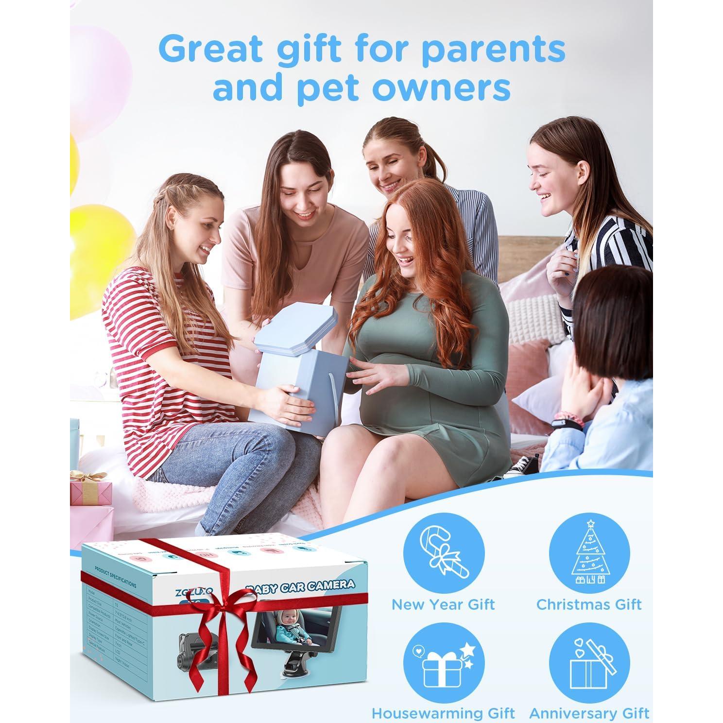 Cámara de Coche para Bebés ZGZUXO T6 con Pantalla 7" HD