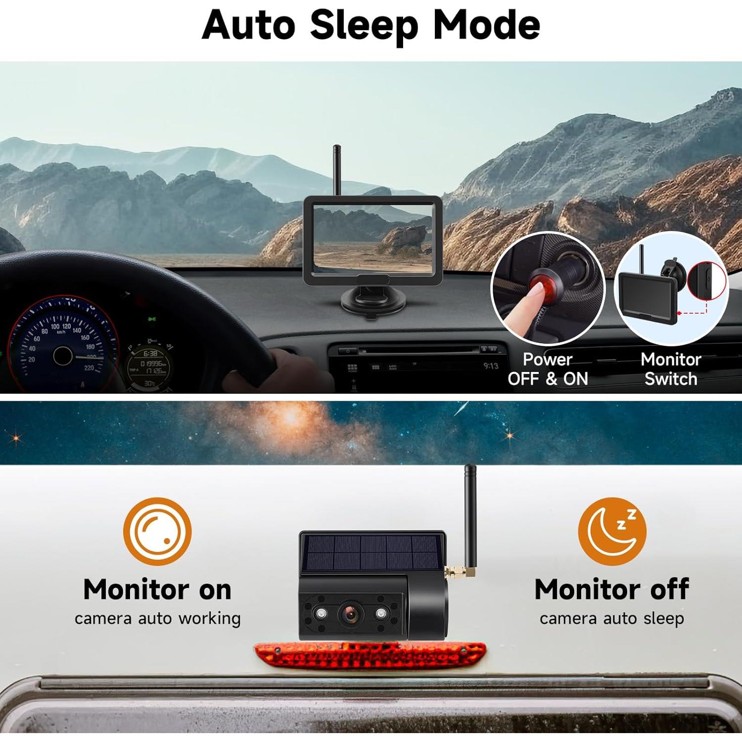 Cámara de Respaldo Inalámbrica Solar Huizhou L-XV20 5" HD