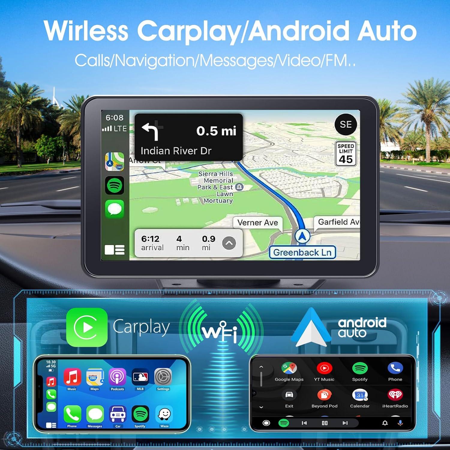 Estéreo de Coche Yongeid 7" con Apple CarPlay y Android Auto