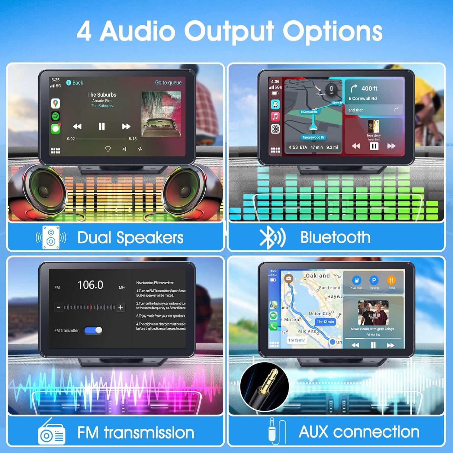 Estéreo de Coche Yongeid 7" con Apple CarPlay y Android Auto