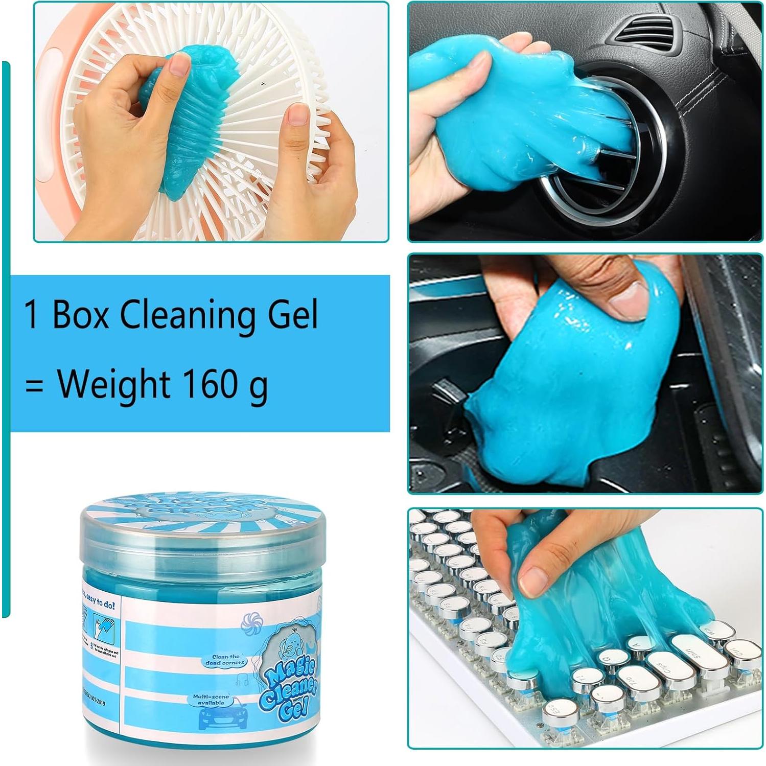 Kit de limpieza para interiores de automóviles Luscinum - 5 cepillos y gel