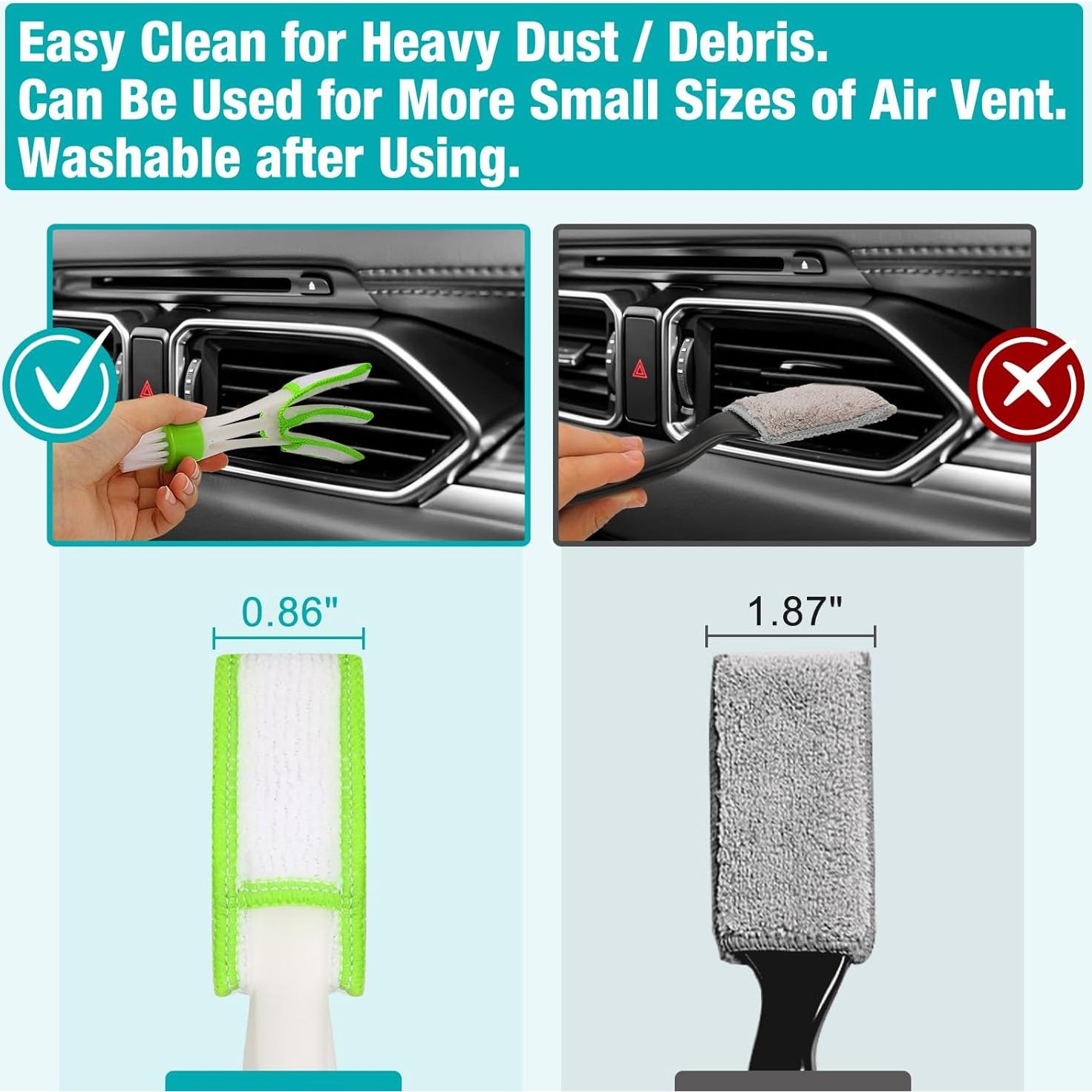 Kit de limpieza para interiores de automóviles Luscinum - 5 cepillos y gel