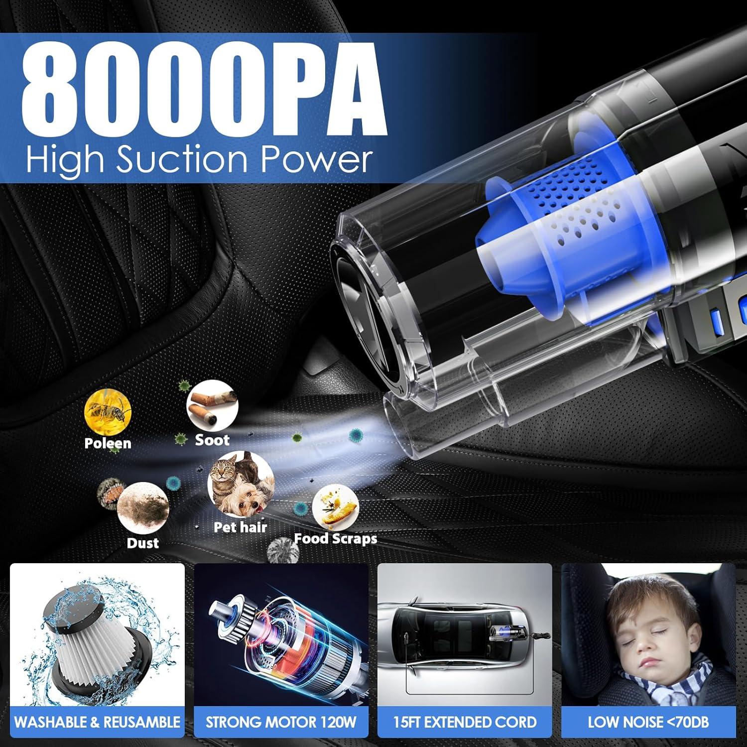 Kit de Limpieza de Autos Viewsun 19 PCS con Aspiradora y Accesorios