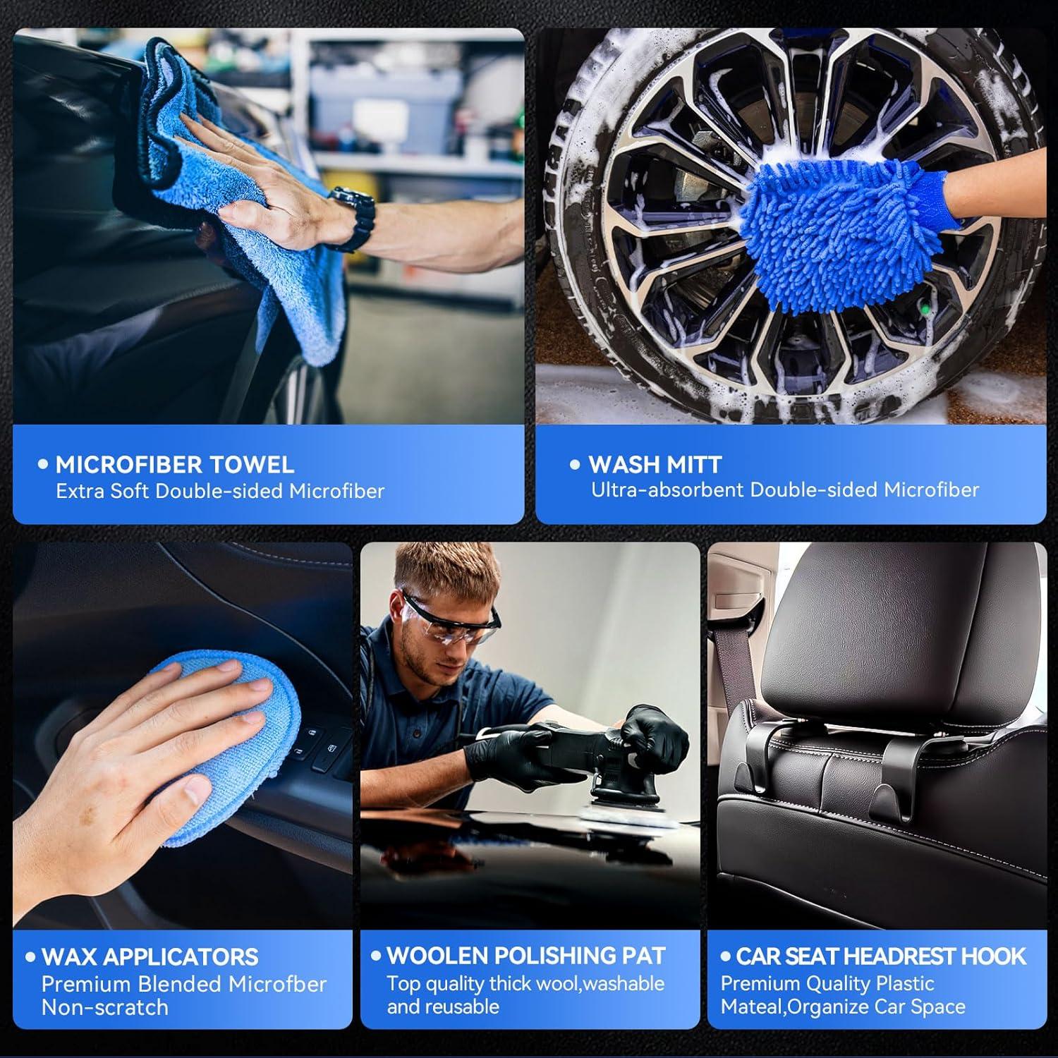 Kit de Detallado de Automóviles COOGEO 29 Piezas Multiusos