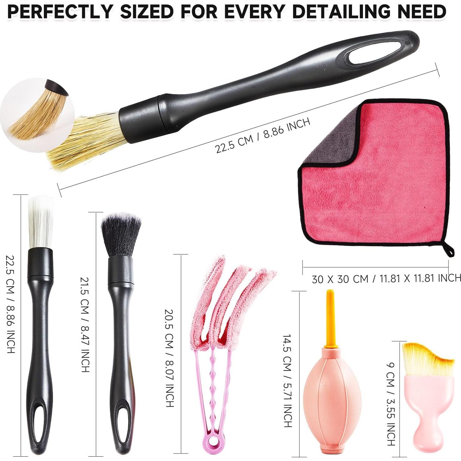 Kit de Limpieza para Autos Daemson - 8 Piezas Rosa