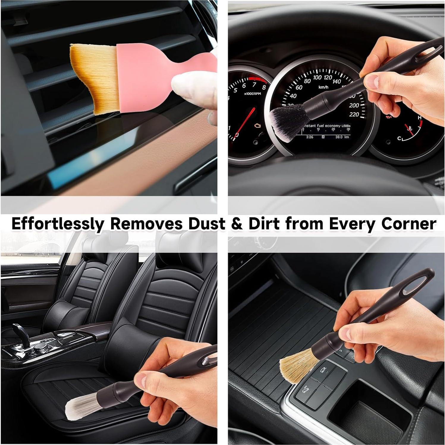 Kit de Limpieza para Autos Daemson - 8 Piezas Rosa