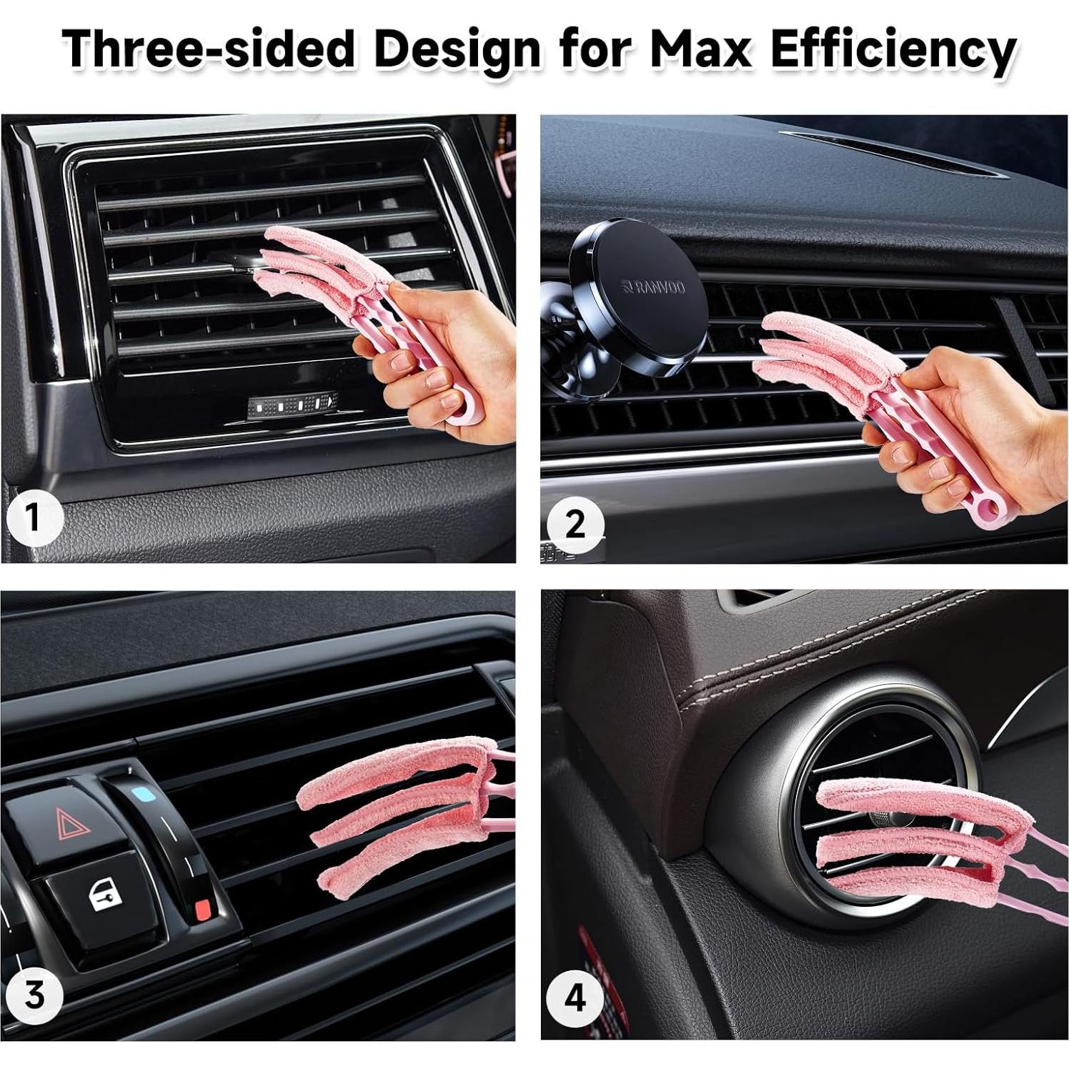 Kit de Limpieza para Autos Daemson - 8 Piezas Rosa