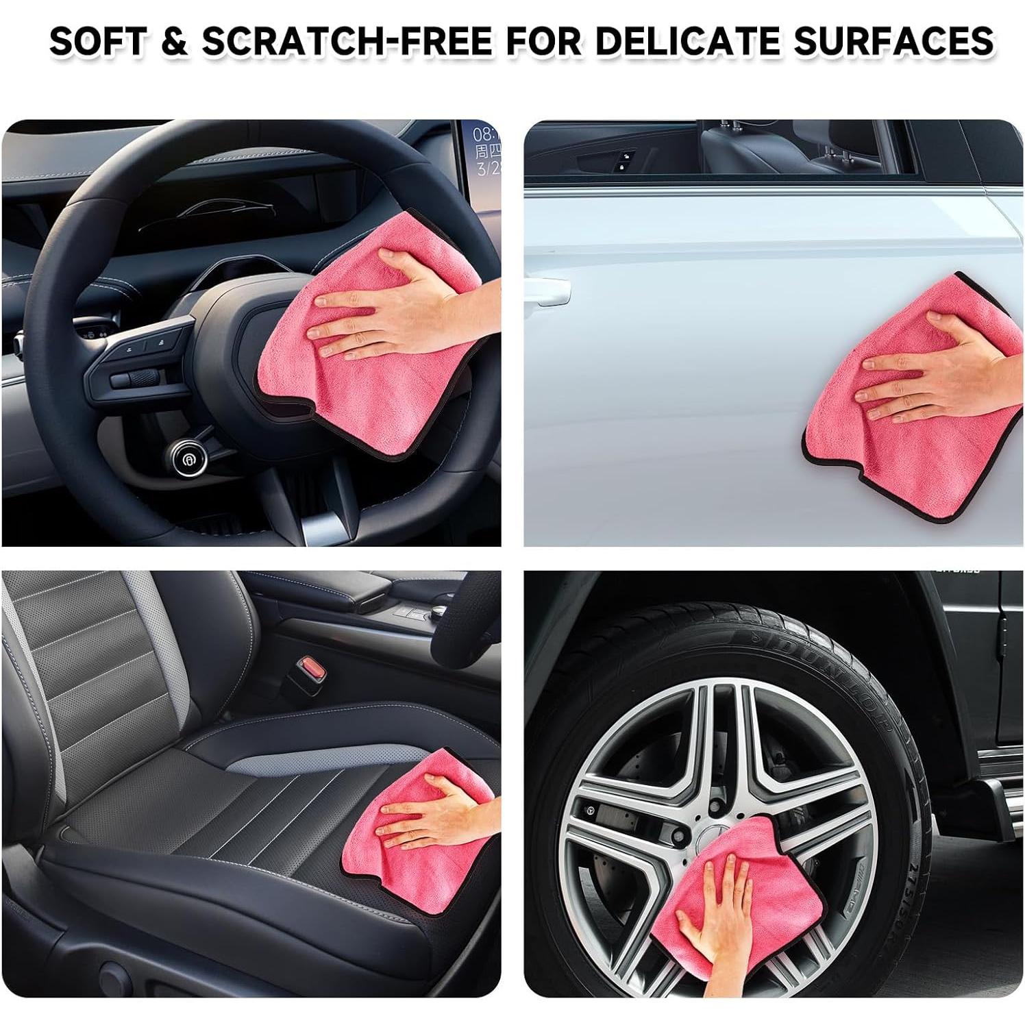 Kit de Limpieza para Autos Daemson - 8 Piezas Rosa