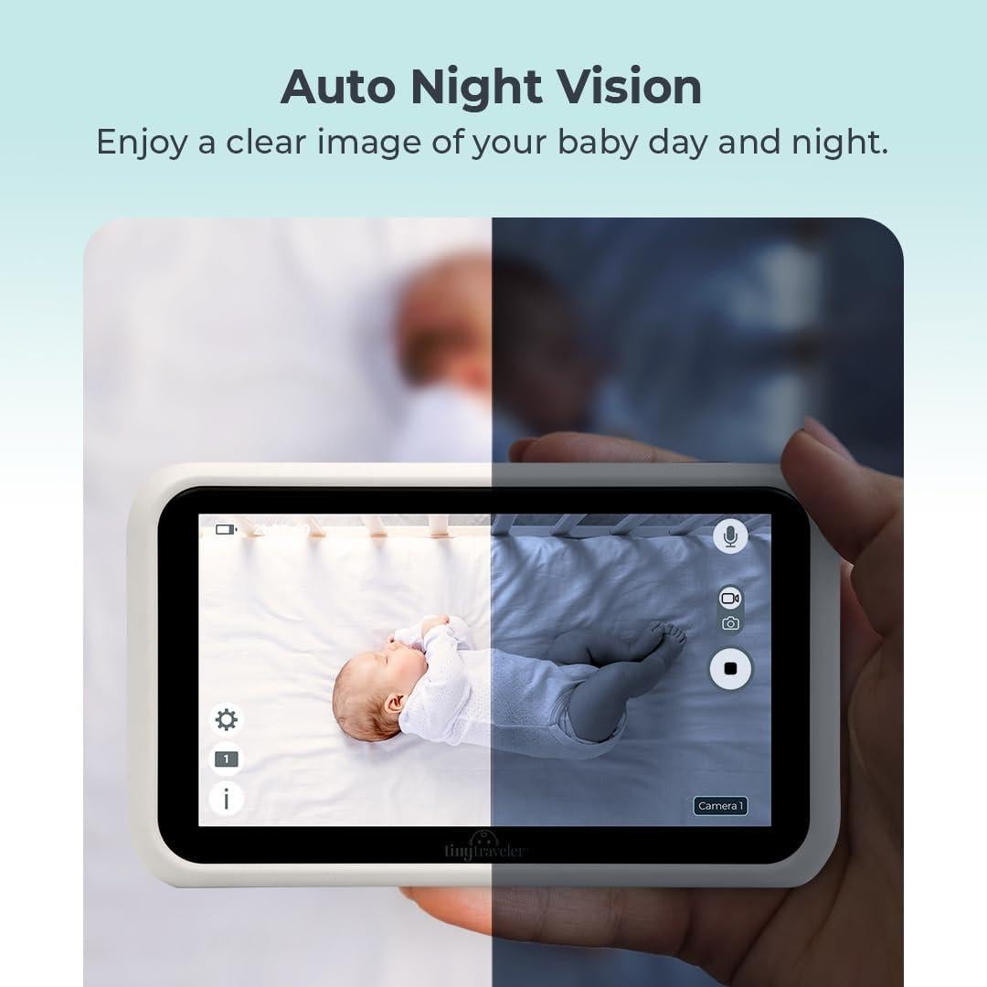 Monitor de Bebé Pequeño Viajero 5" HD Sin WiFi Blanco