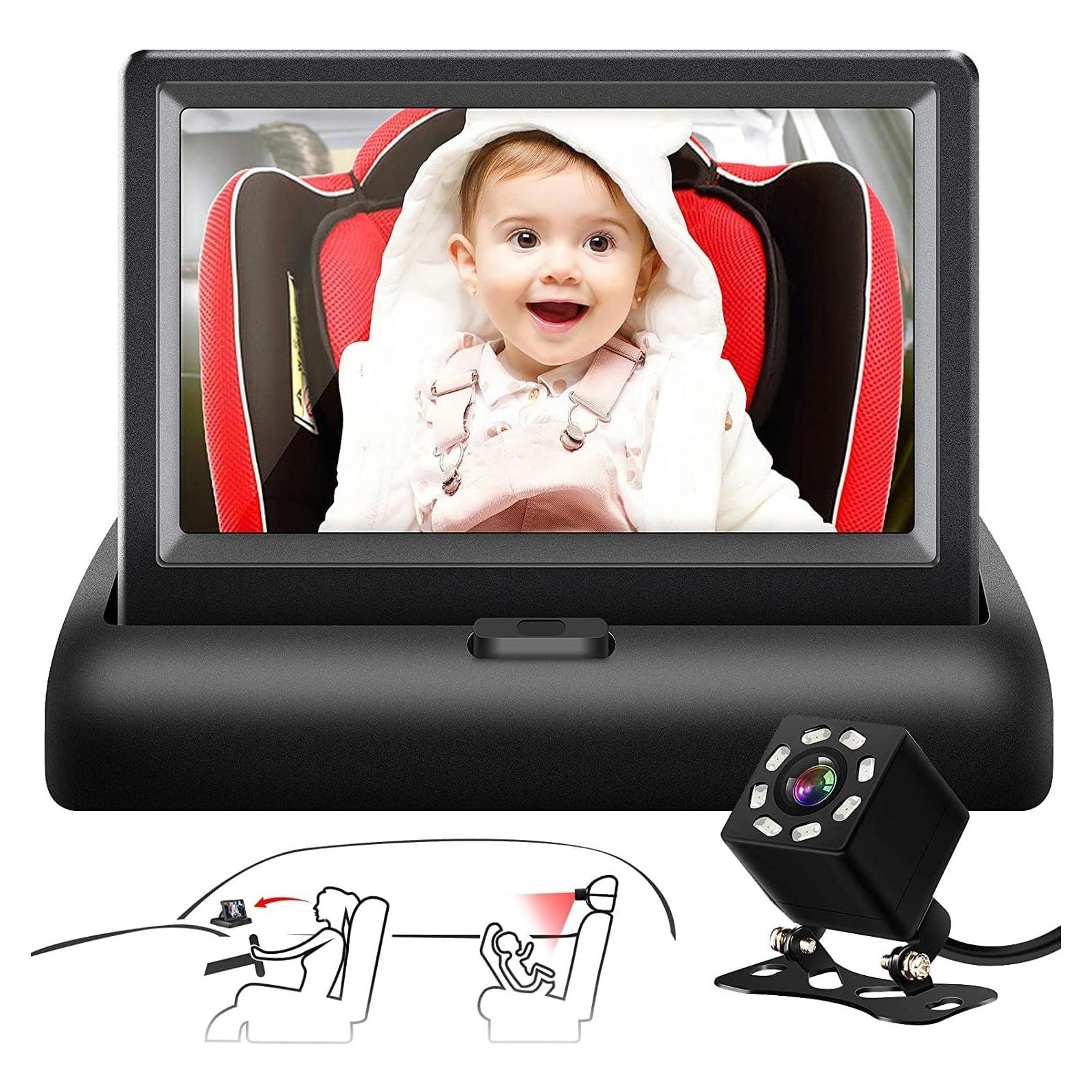 Espejo de Coche para Bebé Shybaby YB-302BM 4.3" HD con Cámara 1080P