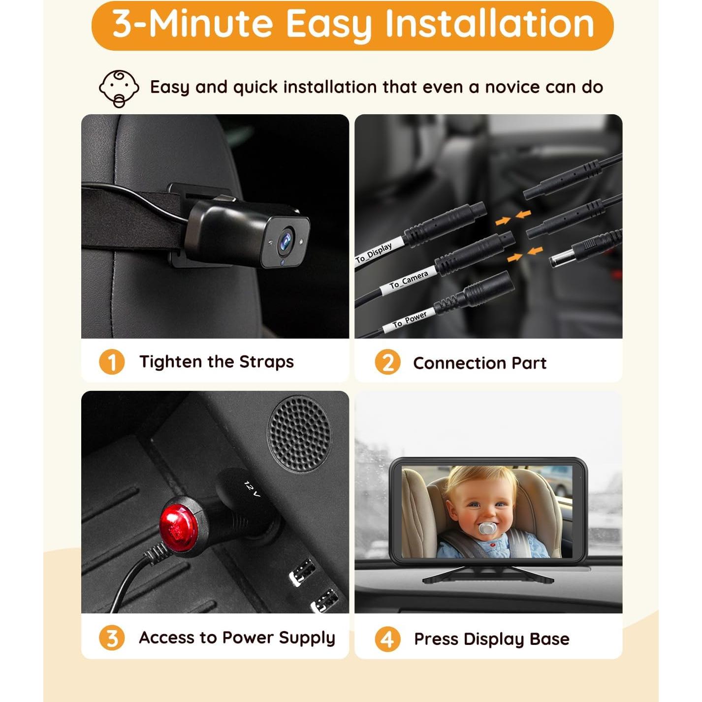 Cámara de Auto para Bebés Babyvue BC1 1080P HD 4.5"