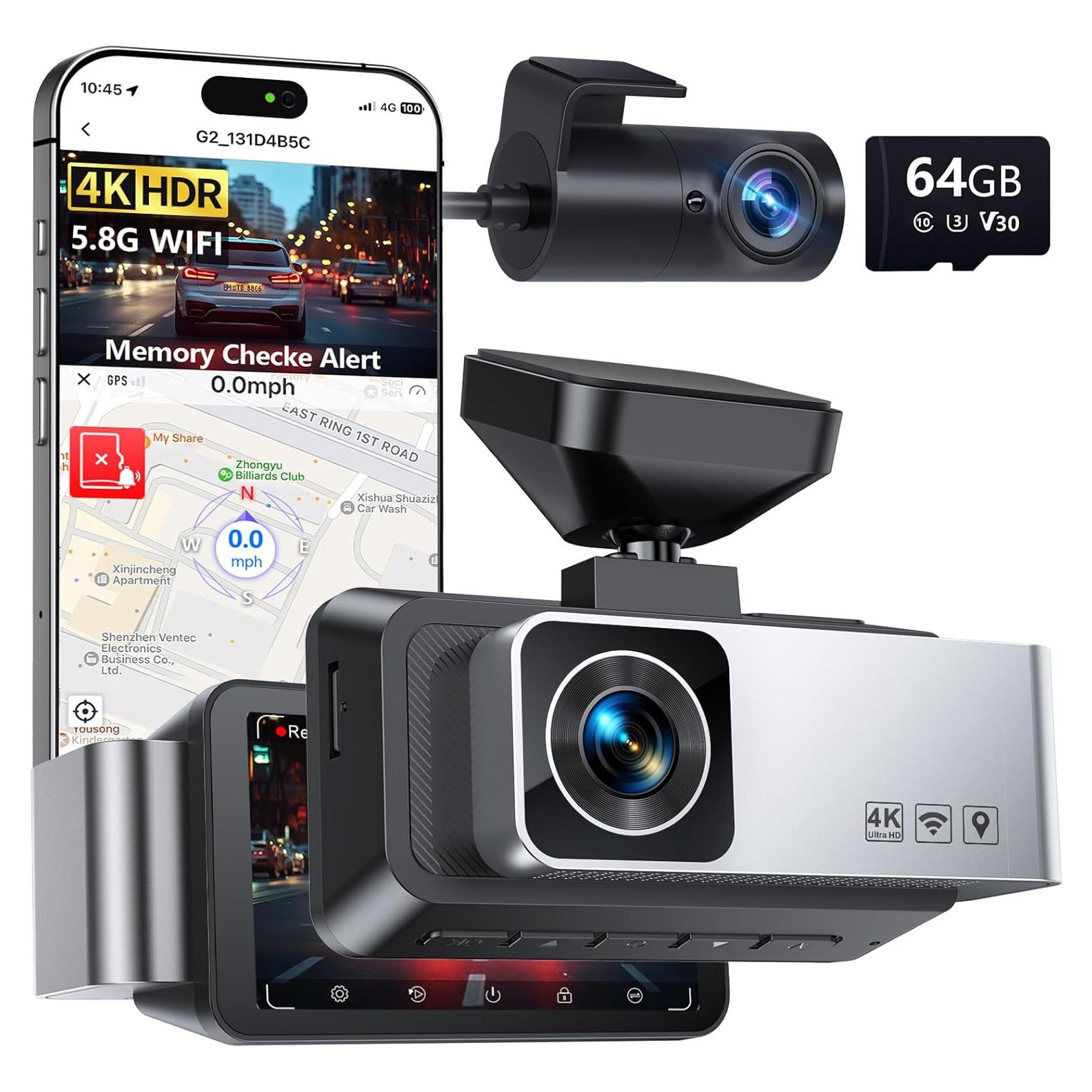 Cámara de tablero Gleetour G2 4K Dual con GPS y WiFi