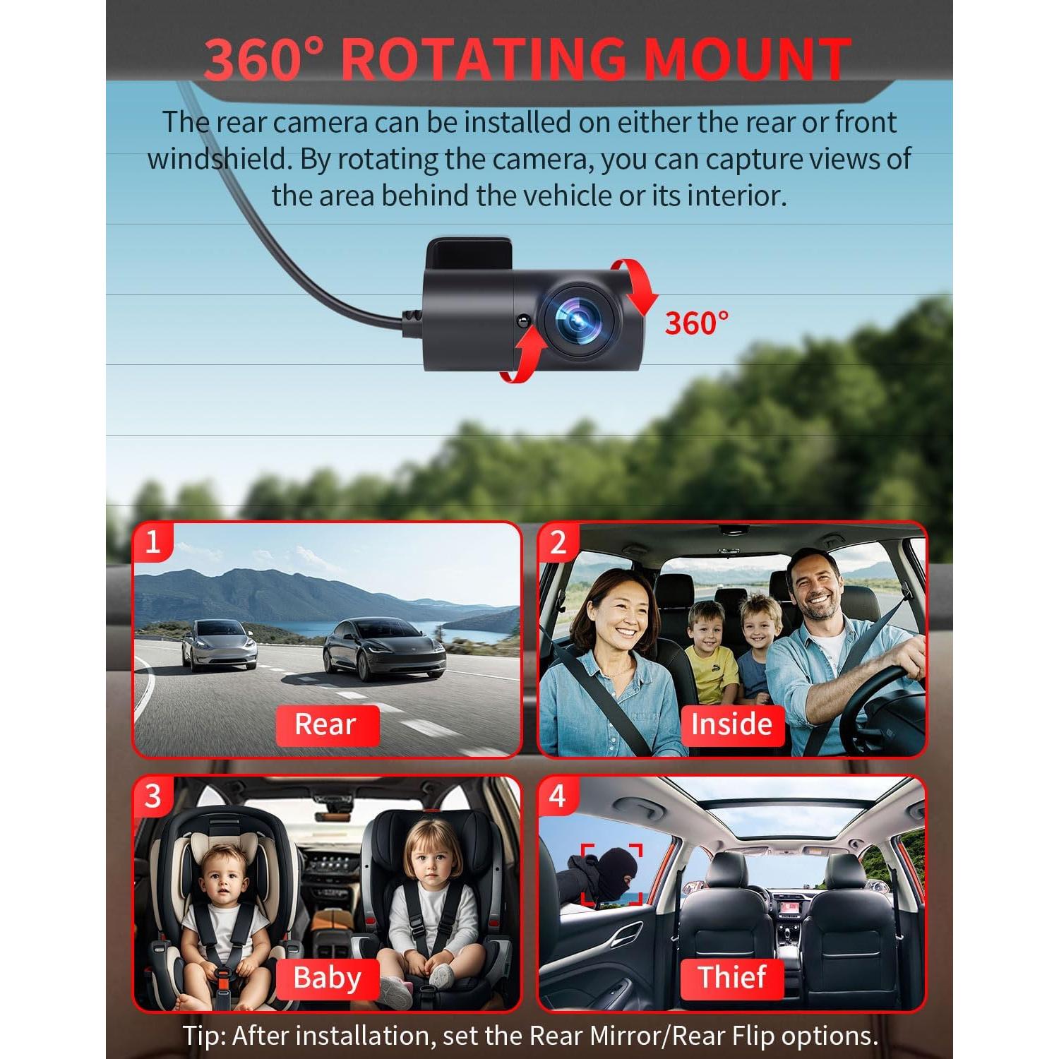 Cámara de tablero Gleetour G2 4K Dual con GPS y WiFi