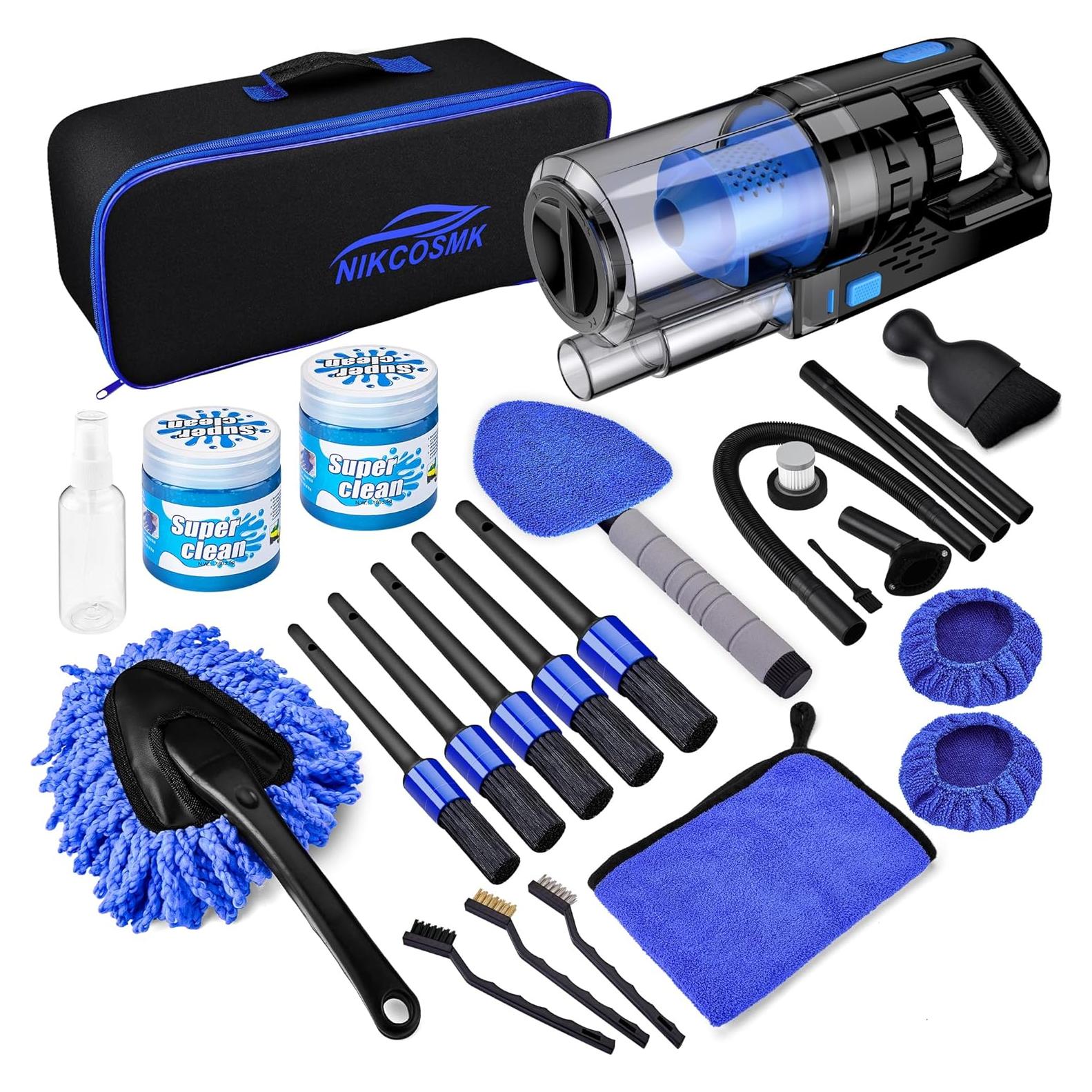 Kit de Detalle de Coche NIKCOSMK 17 Piezas con Aspiradora