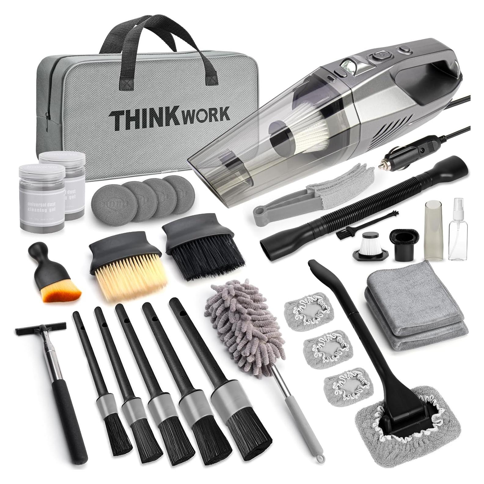 Kit de Limpieza de Auto Thinkwork con Aspiradora 120W y 31 Piezas