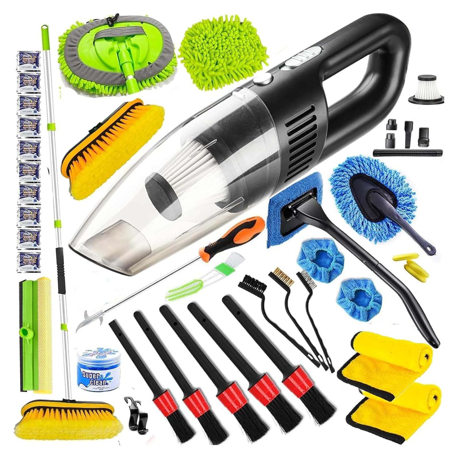 Kit de Limpieza de Autos TSUNDERE L con Aspiradora 8000Pa