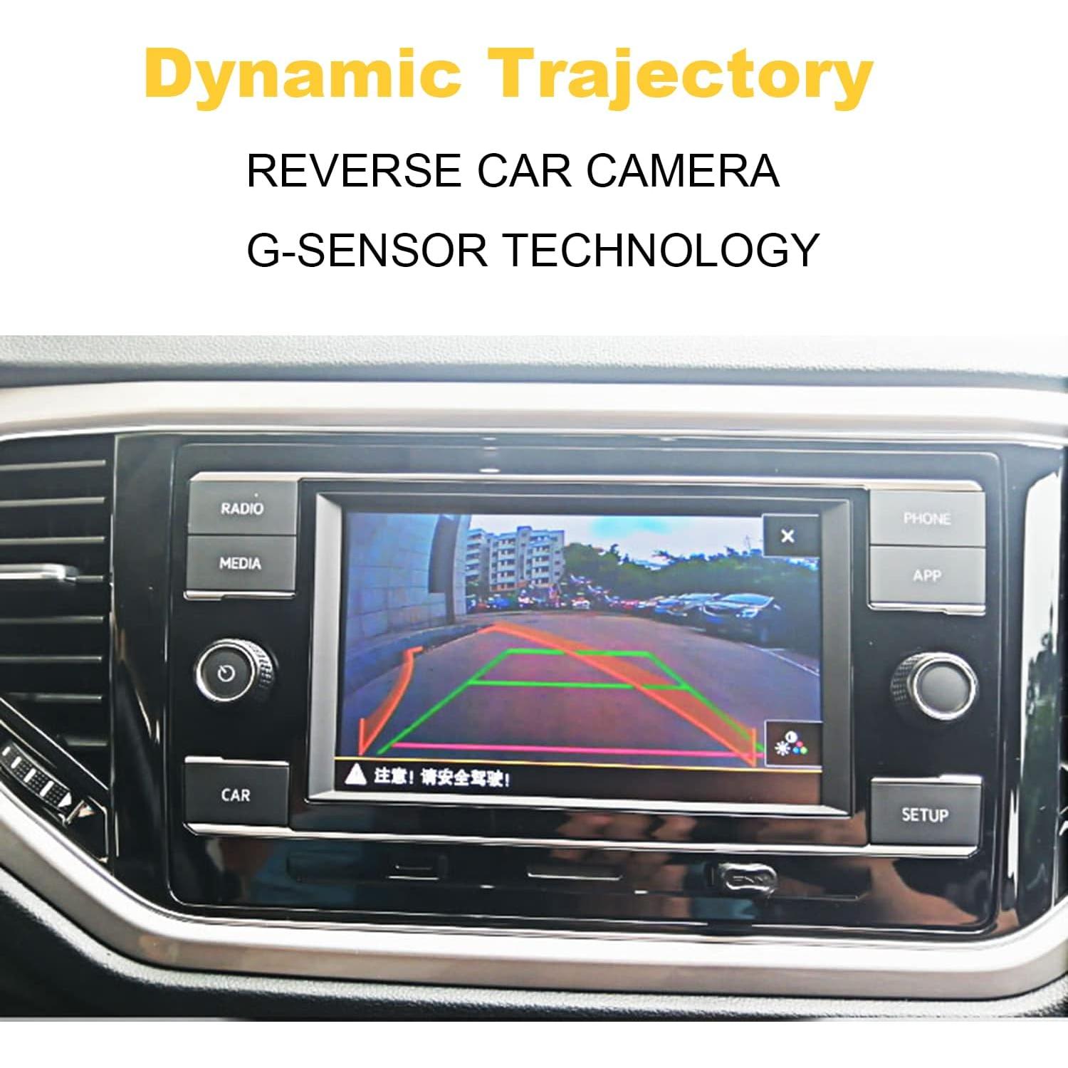 Car Trunk Handle Dynamic Camera Rear View HD Camera for Audi A4 A5 S5 Q3 Q5 for VW Passat Tiguan Golf Passat Touran Jetta Sharan Touareg with Moving Guide Parking line