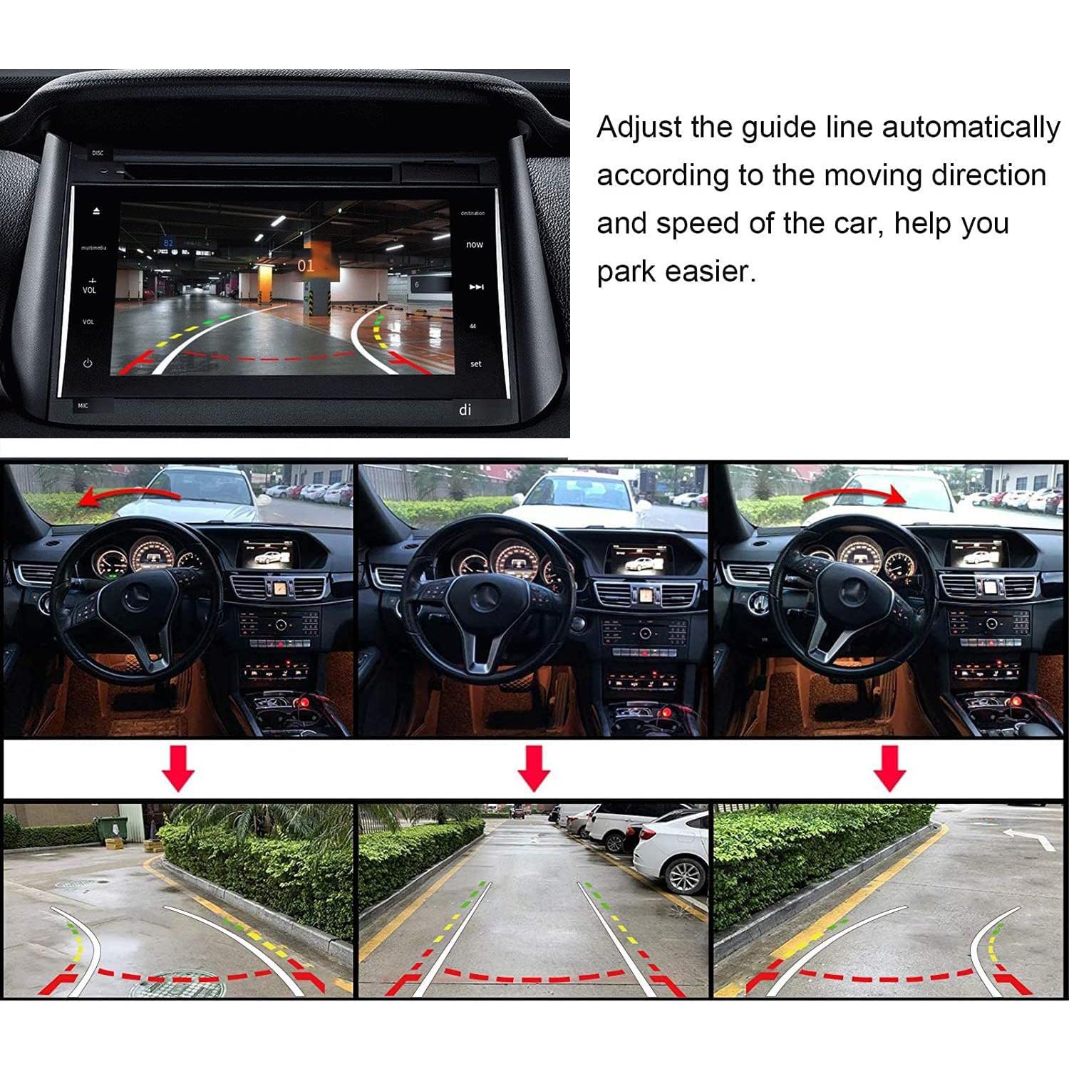 Car Trunk Handle Dynamic Camera Rear View HD Camera for Audi A4 A5 S5 Q3 Q5 for VW Passat Tiguan Golf Passat Touran Jetta Sharan Touareg with Moving Guide Parking line