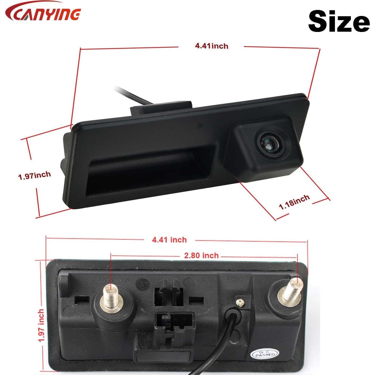 Car Trunk Handle Dynamic Camera Rear View HD Camera for Audi A4 A5 S5 Q3 Q5 for VW Passat Tiguan Golf Passat Touran Jetta Sharan Touareg with Moving Guide Parking line