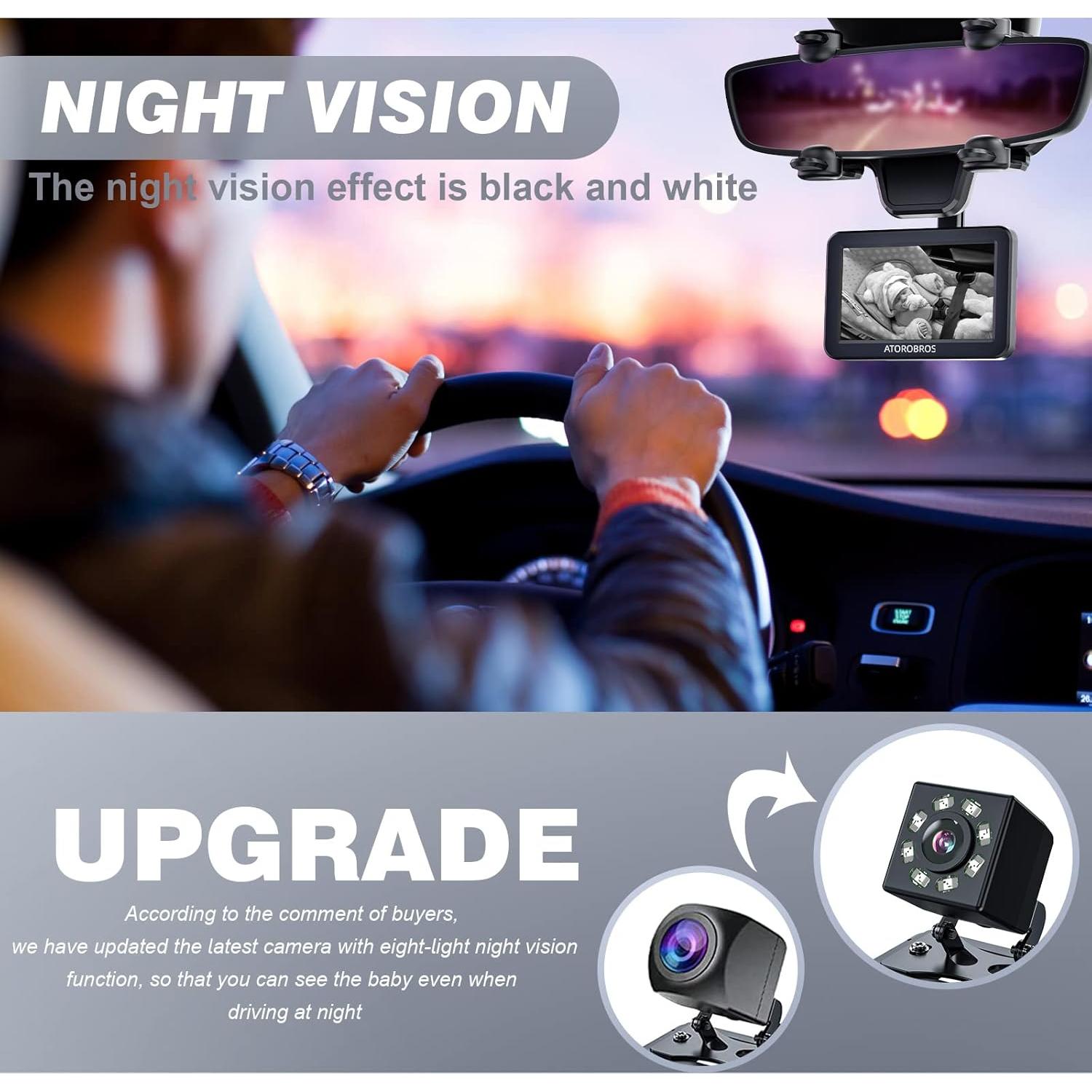 Espejo retrovisor con cámara HD 1080P ATOROBROS 4.3"