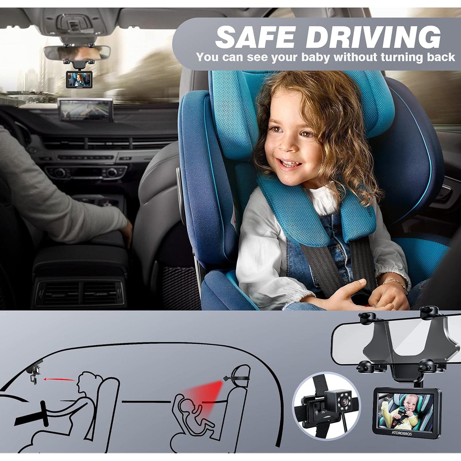 Espejo retrovisor con cámara HD 1080P ATOROBROS 4.3"