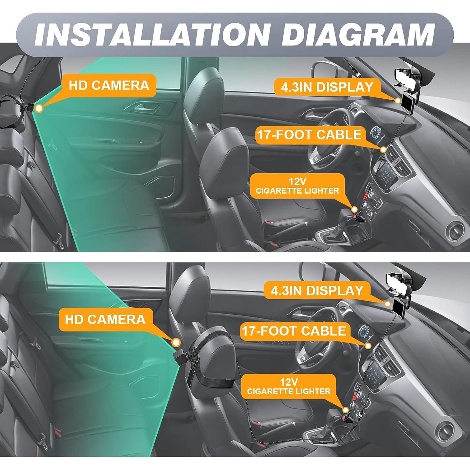 Espejo retrovisor con cámara HD 1080P ATOROBROS 4.3"