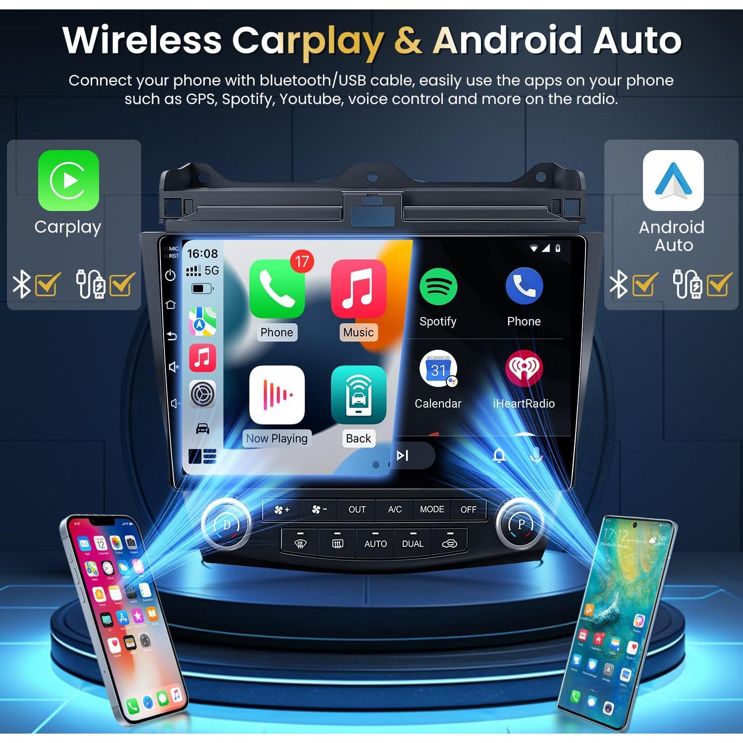 Radio Estéreo 10.1" Honda Accord 2003-2007 Jingelsye 4GB RAM 32GB