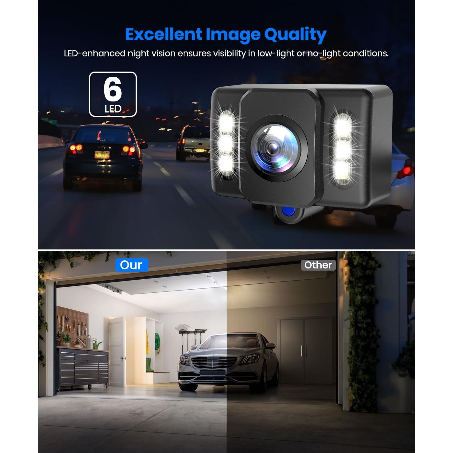 Cámara de Respaldo AUTO-VOX HD Impermeable con LED