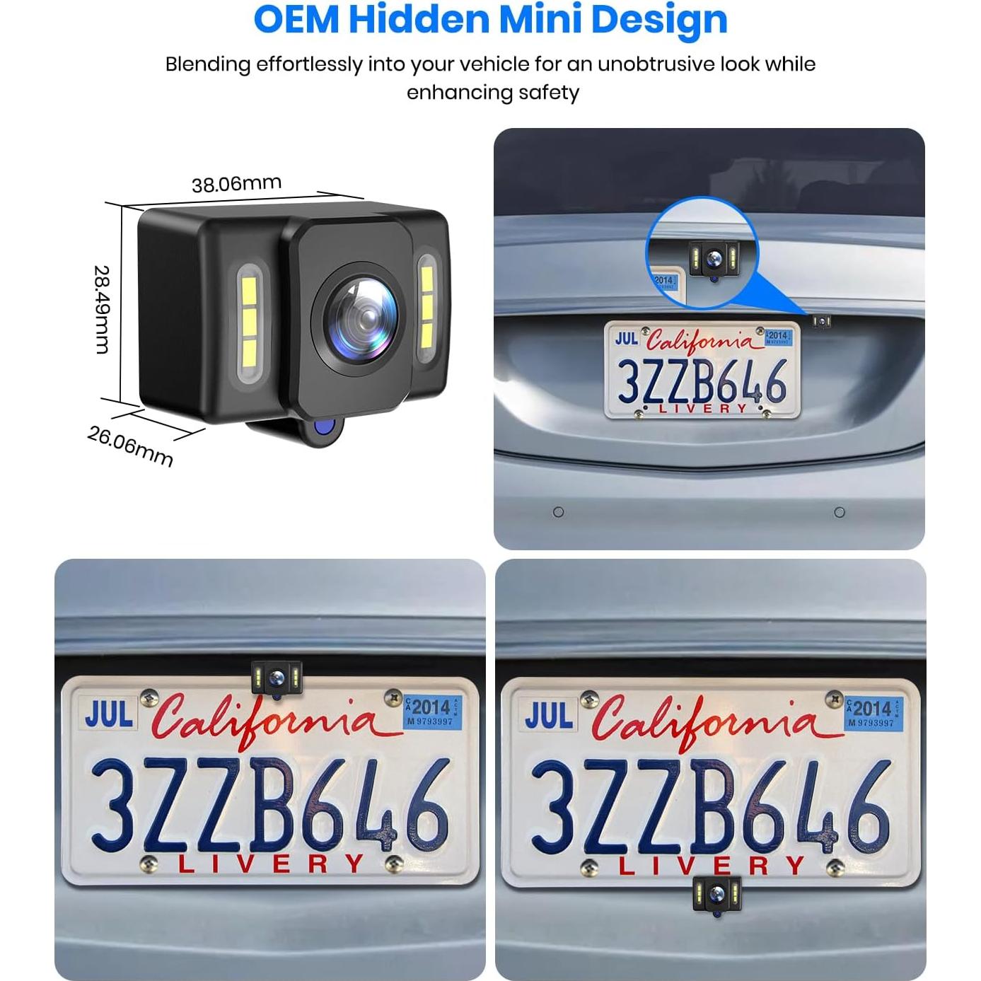 Cámara de Respaldo AUTO-VOX HD Impermeable con LED