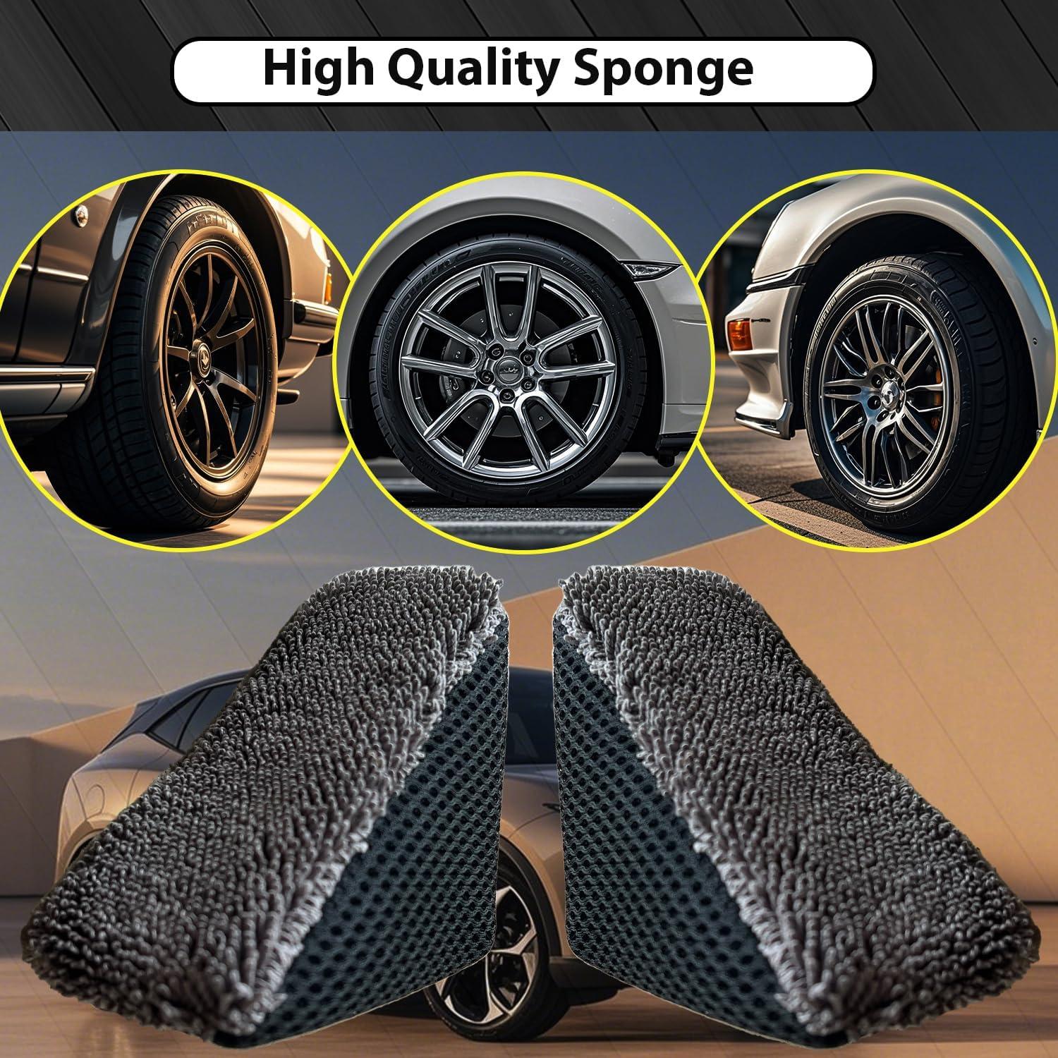 2 Pcs Aplicador de Brillo para Neumáticos RXALASKA Triangular