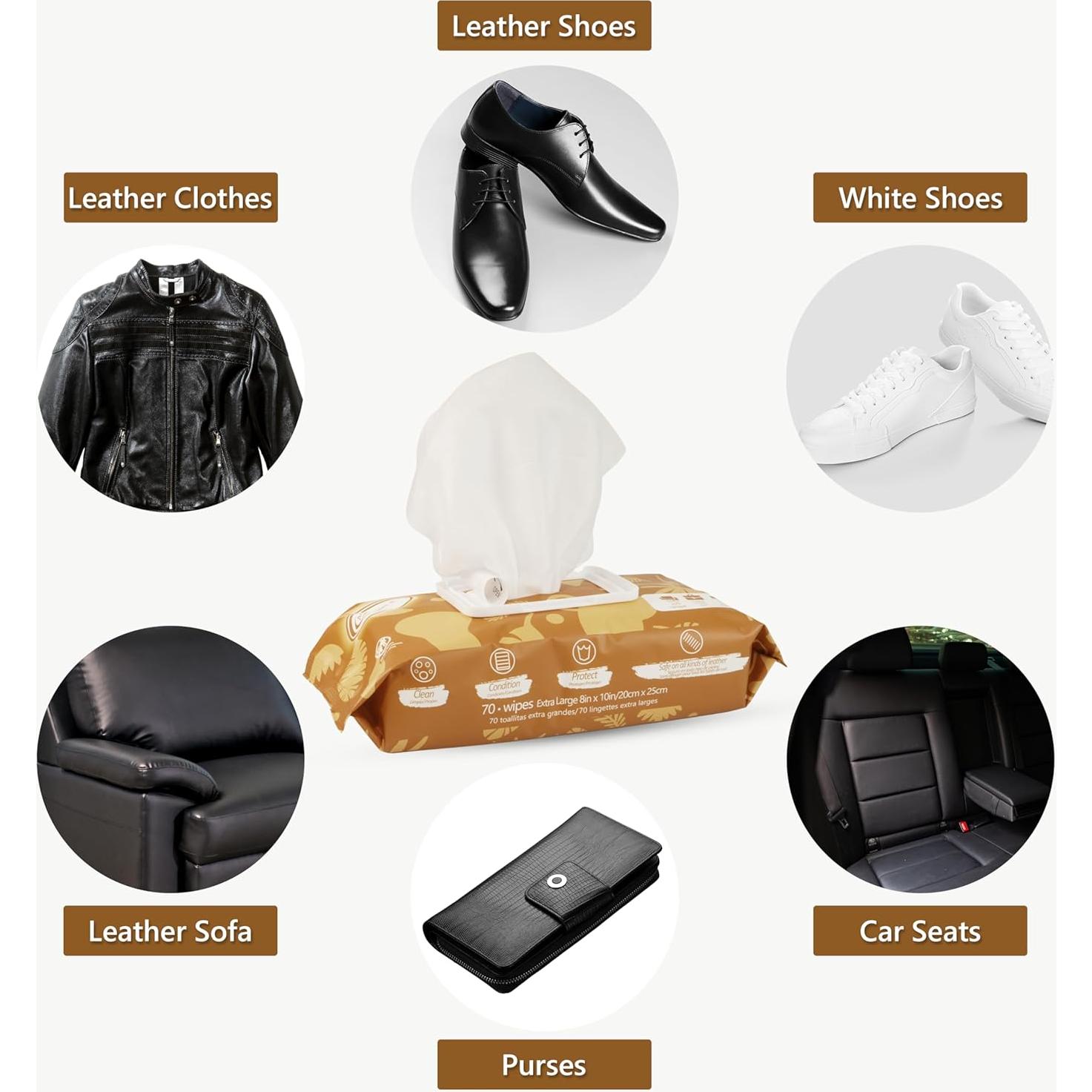 Toallitas Limpiadoras de Cuero Air Jungles 3 en 1 70 Unidades