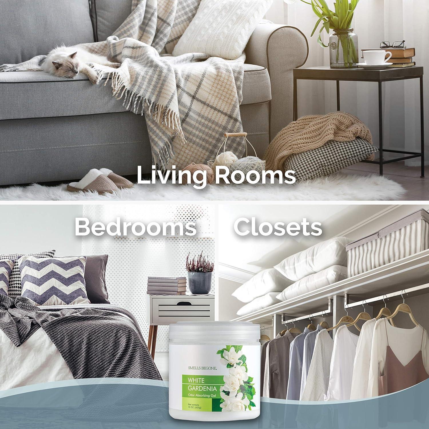 Gel Absorbente de Olores SMELLS BEGONE 425 g - Gardenia Blanca
