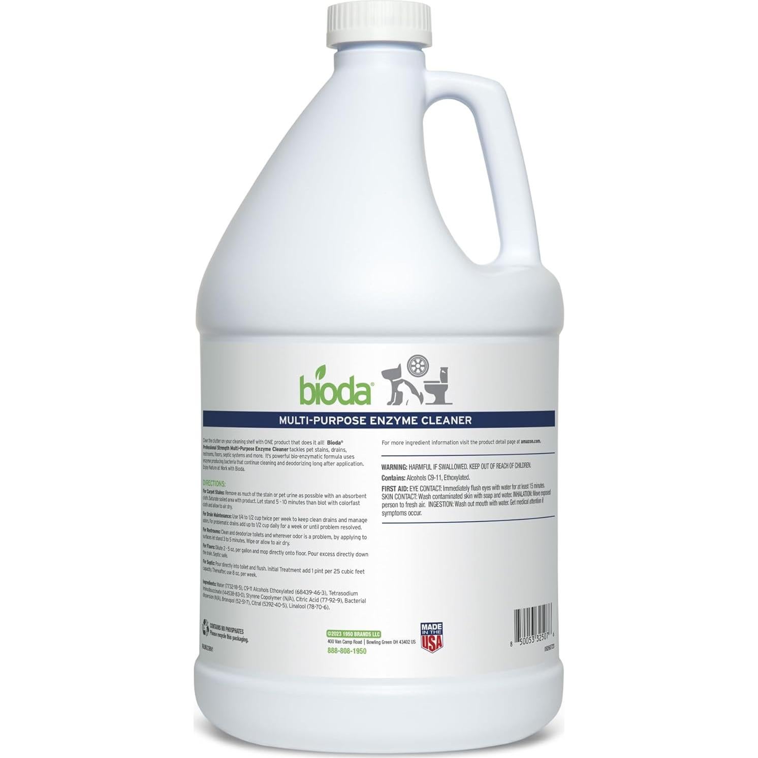 Limpiador Probiotico Multiusos Bioda 3.78L - Elimina Olores