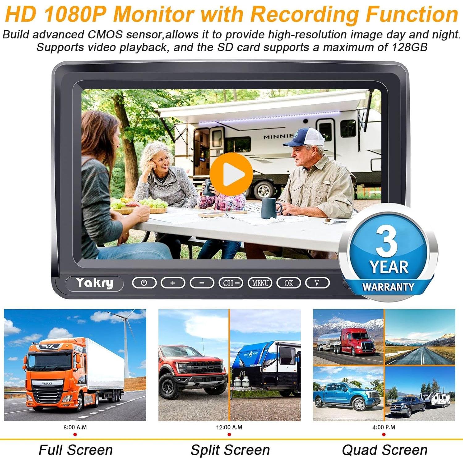 Cámara de Respaldo Inalámbrica Yakry Y27 HD 1080P 7"