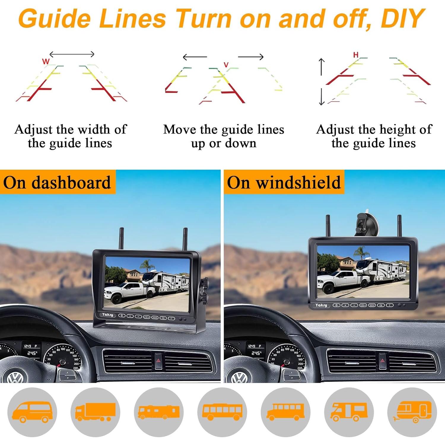 Cámara de Respaldo Inalámbrica Yakry Y27 HD 1080P 7"