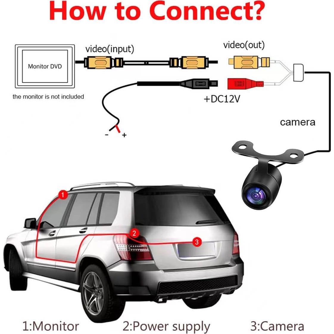 Cámara de Reversa Automática PTOHYU HD a Prueba de Agua