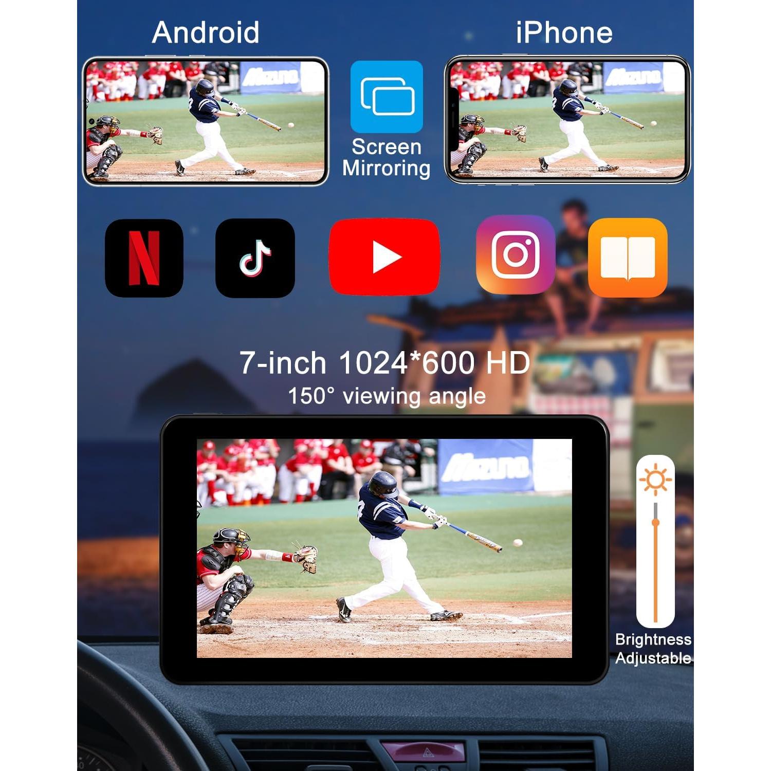 Pantalla Táctil 7" Aonerex Inalámbrica CarPlay Android Auto