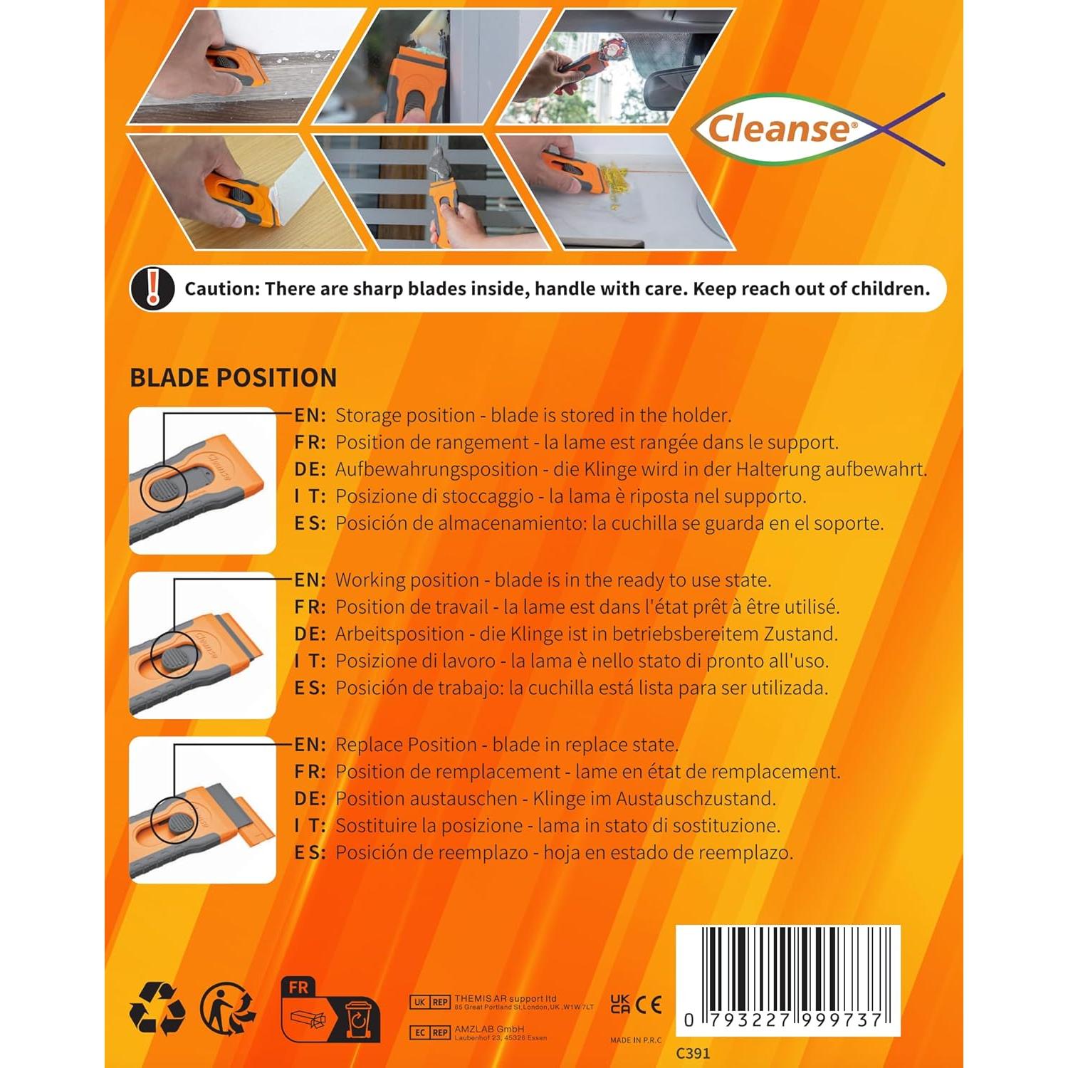 Raspador de Cuchilla de Plástico Cleanse 100 Pcs 130g