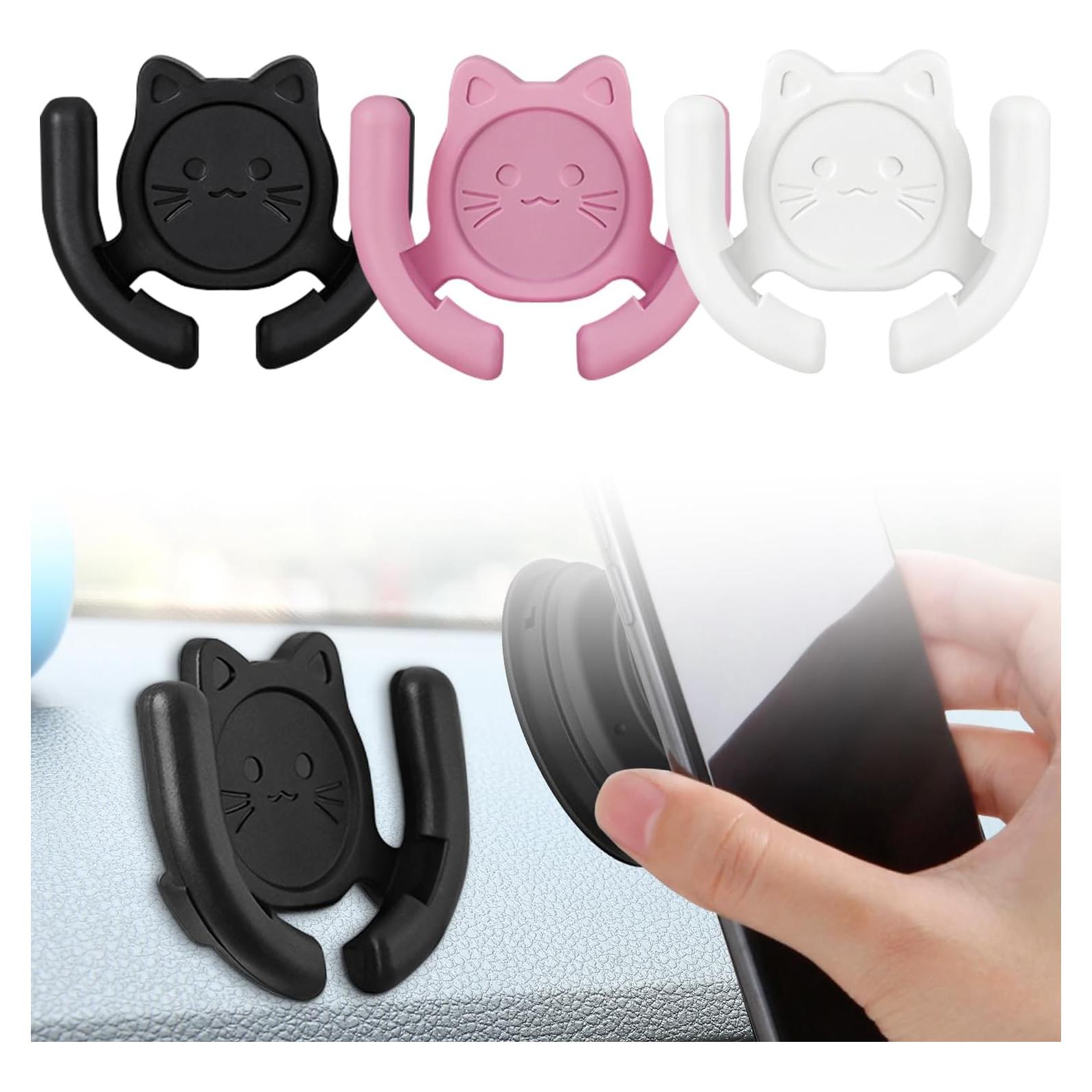 Soporte de Montaje HOMEFOX 3 Paquetes Gato Bonito Adhesivo